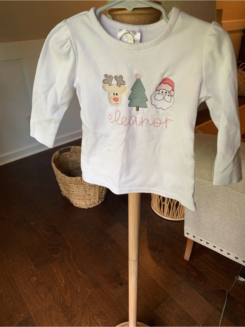 “Eleanor” Holiday Appliqué Long-Sleeve Top